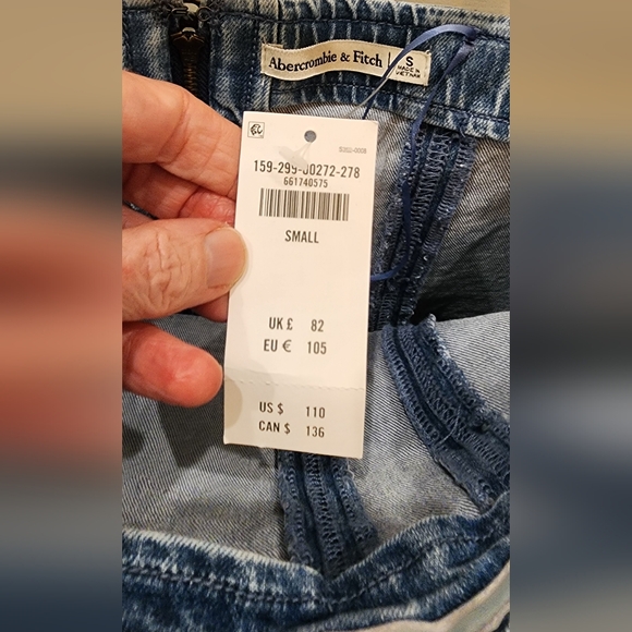 NWT Abercrombie & Fitch Mila Strapless Denim Midi Dress - Blue - size small - Picture 7 of 14